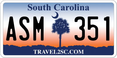 SC license plate ASM351