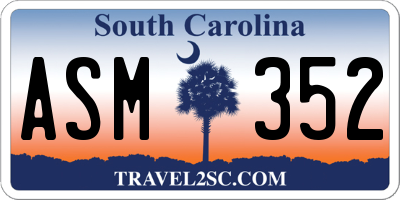 SC license plate ASM352