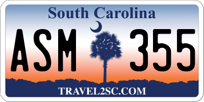 SC license plate ASM355