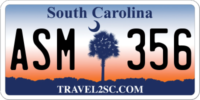 SC license plate ASM356