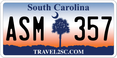 SC license plate ASM357