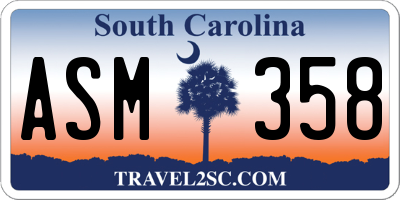 SC license plate ASM358
