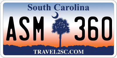SC license plate ASM360
