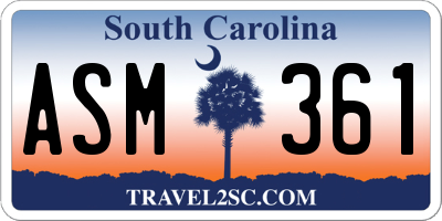 SC license plate ASM361