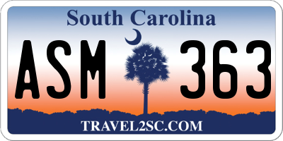 SC license plate ASM363
