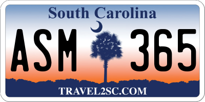 SC license plate ASM365