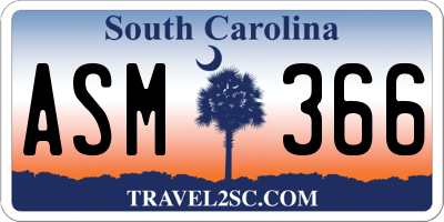 SC license plate ASM366