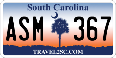 SC license plate ASM367