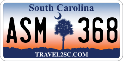 SC license plate ASM368