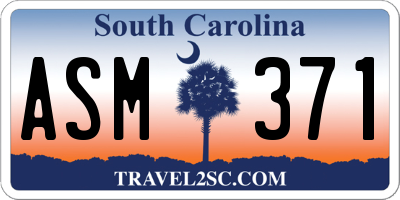 SC license plate ASM371