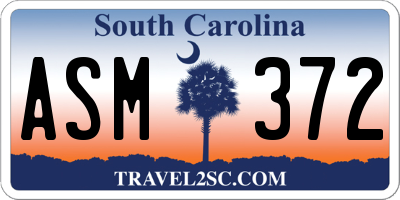 SC license plate ASM372