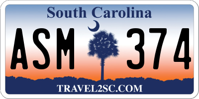 SC license plate ASM374
