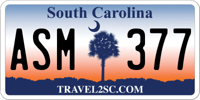 SC license plate ASM377