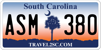 SC license plate ASM380