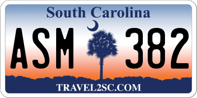 SC license plate ASM382