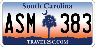 SC license plate ASM383