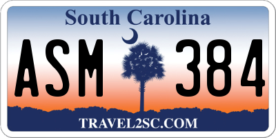 SC license plate ASM384