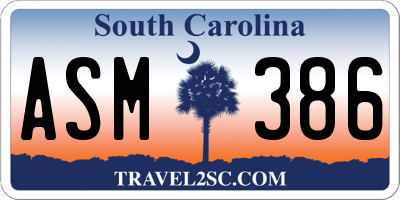 SC license plate ASM386