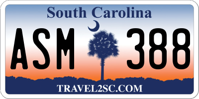 SC license plate ASM388