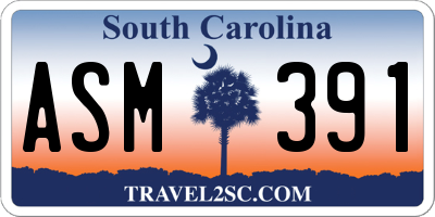 SC license plate ASM391
