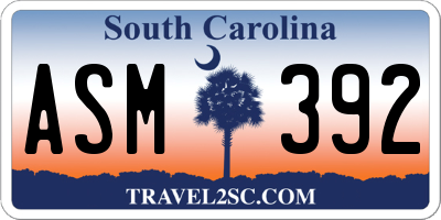 SC license plate ASM392