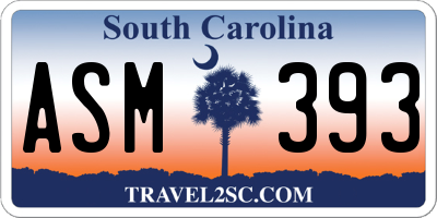 SC license plate ASM393