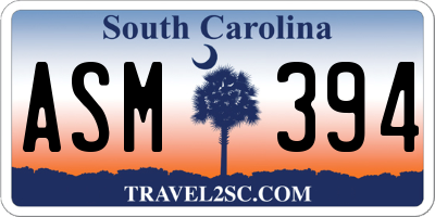 SC license plate ASM394
