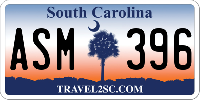 SC license plate ASM396