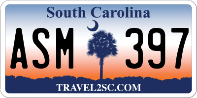 SC license plate ASM397