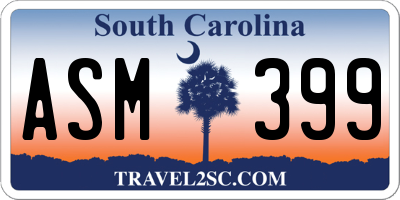 SC license plate ASM399