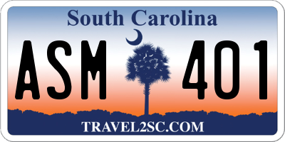 SC license plate ASM401