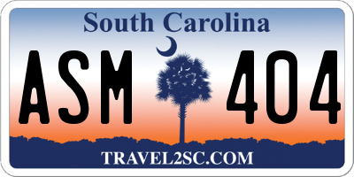 SC license plate ASM404