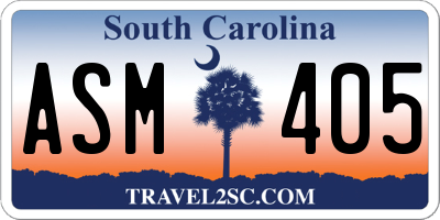 SC license plate ASM405