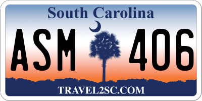 SC license plate ASM406