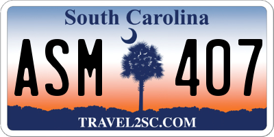 SC license plate ASM407
