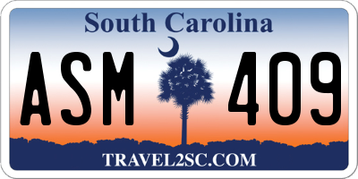 SC license plate ASM409