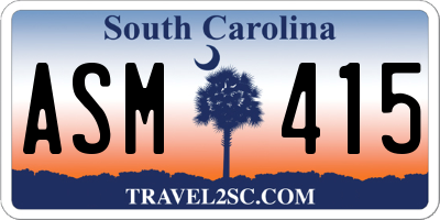 SC license plate ASM415
