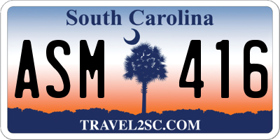 SC license plate ASM416