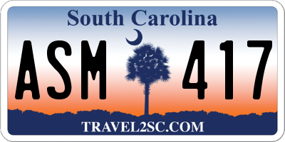 SC license plate ASM417