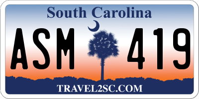 SC license plate ASM419
