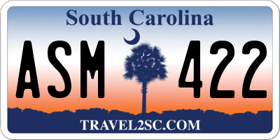 SC license plate ASM422