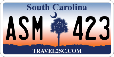 SC license plate ASM423