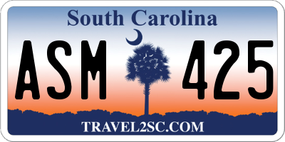 SC license plate ASM425