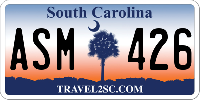 SC license plate ASM426