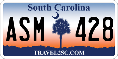 SC license plate ASM428