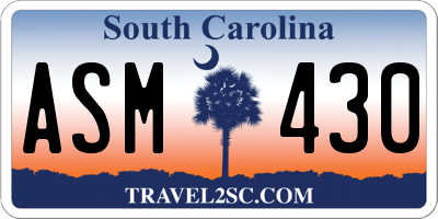 SC license plate ASM430