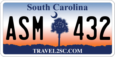 SC license plate ASM432