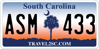 SC license plate ASM433