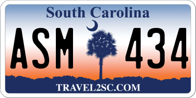 SC license plate ASM434