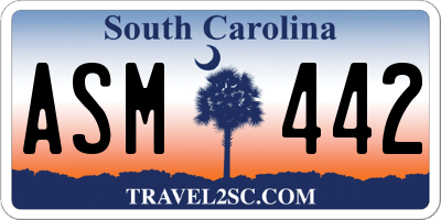 SC license plate ASM442